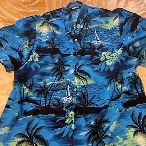 SheLucki Blue and Black Patterned Shirt XXL